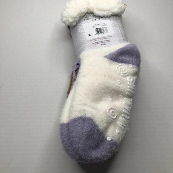 2 Pair Pack Muk Luks Women's Cabin Socks Purple/White Size S/M New - Picture 2 of 5